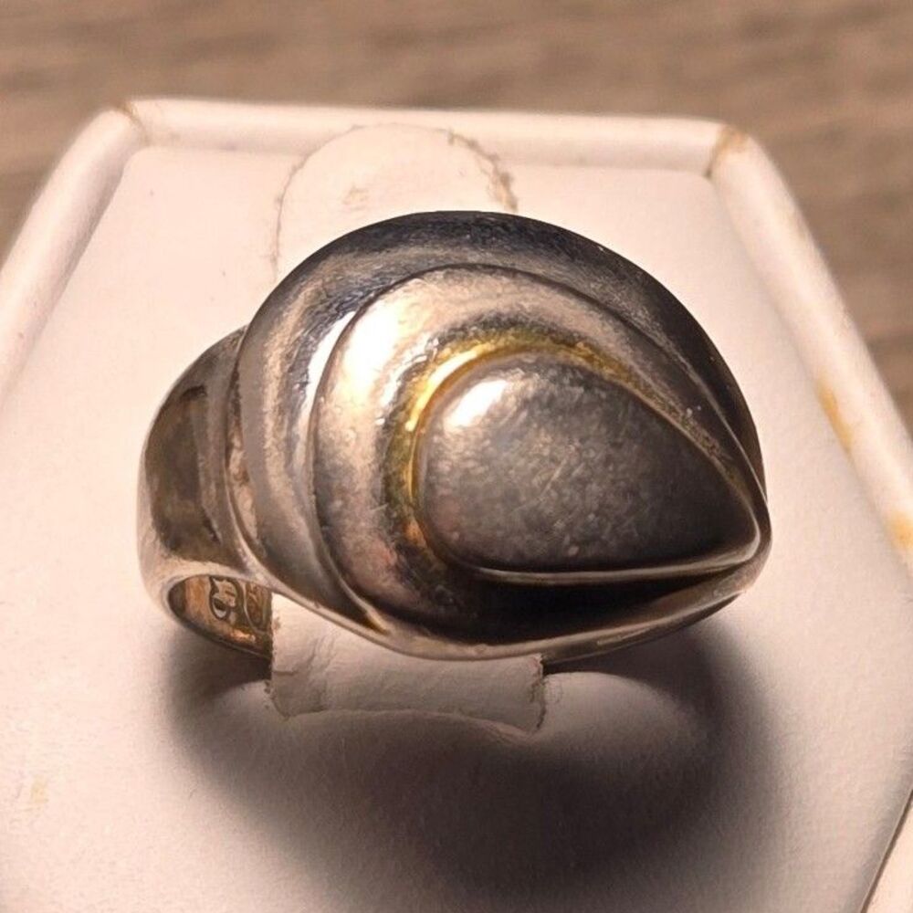 Abstract vintage sterling silver ring sz 7